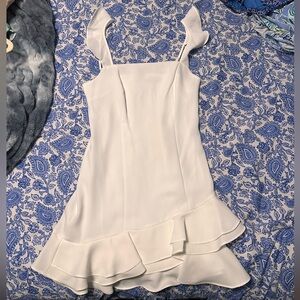 BCB Generation White Ruffle dress NWT